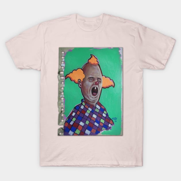 Cartoon Clown | Weird Florida Man War Pig | Duck Acid | Bad Hero Portrait Lowbrow Pop Surreal Art | Youtube Star | Masterpieces | Original Oil Painting By Tyler Tilley T-Shirt by Tiger Picasso